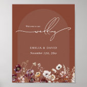 Bloemen Terracotta Boog Huwelijk Welkom Poster (Voorkant)
