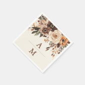 Bloemen Terracotta Bruiloft Servet (Hoek)