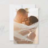 Bloemen terracotta marine blauw en roest bruiloft bedankkaart (Voorkant)