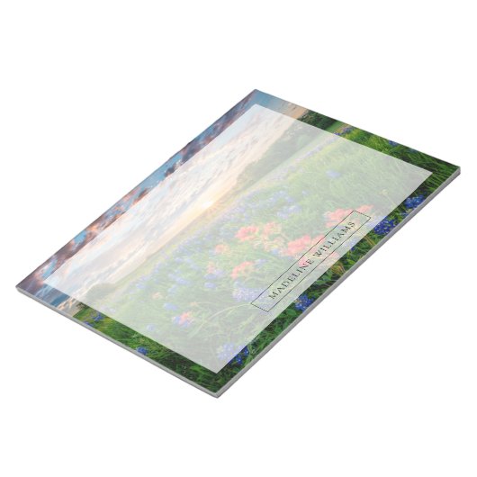 Bloemen | Texas Bluebonnets & Indian Paintborstel Notitieblok (Schuin)
