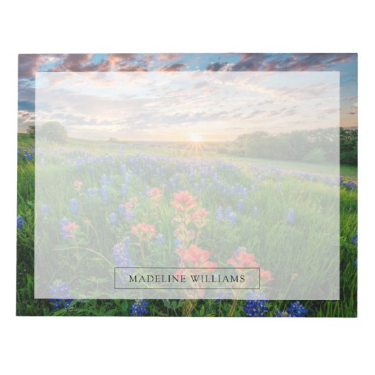 Bloemen | Texas Bluebonnets & Indian Paintborstel Notitieblok (Voorkant)