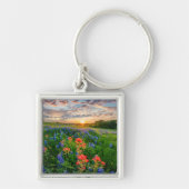 Bloemen | Texas Bluebonnets & Indian Paintborstel Sleutelhanger (Voorkant)