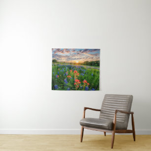 Bloemen Texas Bluebonnets & Indian Paintborstel Wandkleed