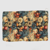 Bloemen Thanksgiving Patroon (12) Golfhanddoek (Horizontaal)