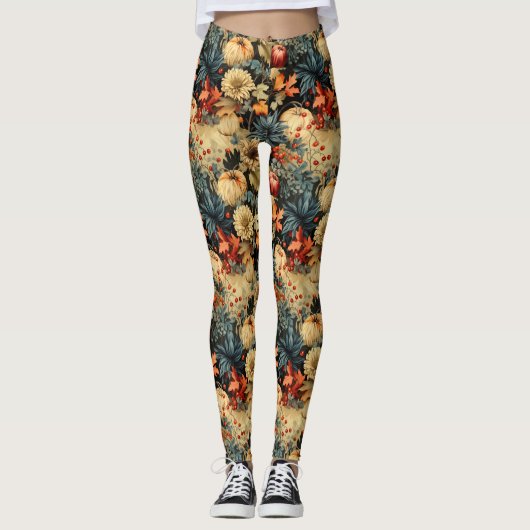 Bloemen Thanksgiving  Patroon (12) Leggings (Voorkant)