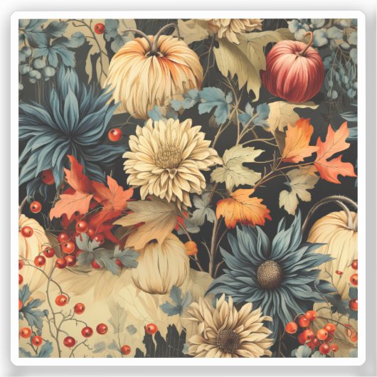 Bloemen Thanksgiving  Patroon (12) Sticker (Voorkant)