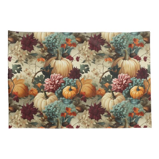 Bloemen Thanksgiving Patroon (8) Kussensloop (Achterkant-Rechts)