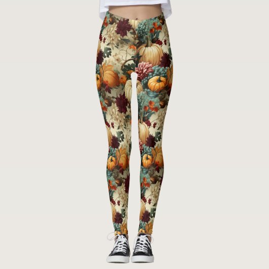 Bloemen Thanksgiving  Patroon (8) Leggings (Voorkant)