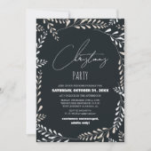 Bloemen Thema | Elegant Script Kerstfeest Kaart (Voorkant)