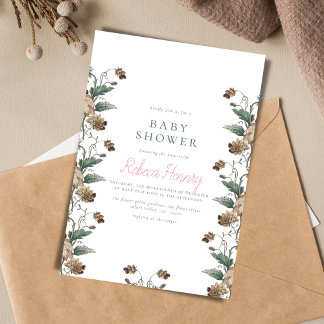 Bloemen thema modern baby shower kaart