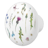 Bloemen Thistle Dragonfly Design Keramische Knop (Rechts)