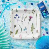  Bloemen Thistle Dragonfly Design Papieren Bordje (Feest)