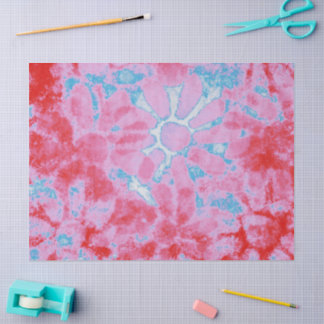Bloemen Tie Dye Hippie bloemen roze blauw Decoupag Tissuepapier