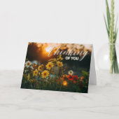 Bloemen Tijdens de Gouden Uur Denk Aan Jou Kaart (Voorkant)