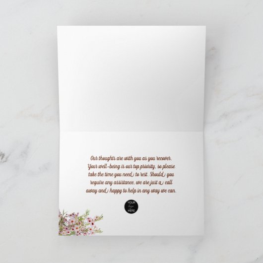 Bloemen tijdens Gouden Uur Denken aan U Kaart (Binnen)