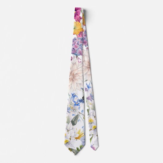 Bloemen trendy stropdas (Voorkant)