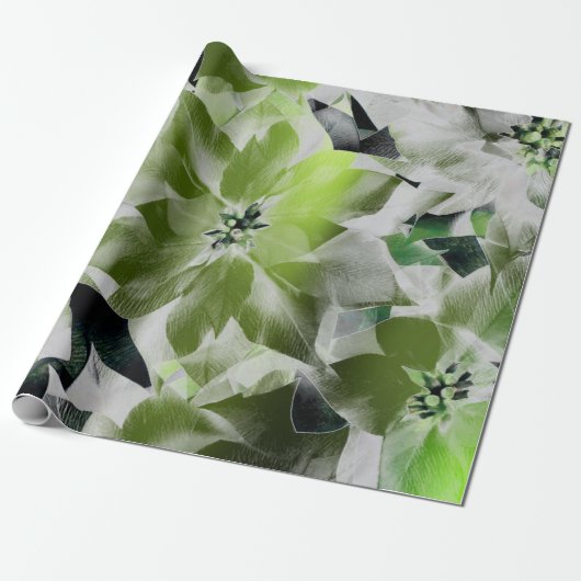 Bloemen Tropisch groen groen Minimale VIP Cadeaupapier (Uitgerold)