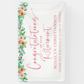 Bloemen Tropisch Schrift Uitdiensttreding Gefelici Spandoek (Verticaal)