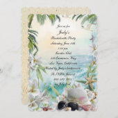Bloemen Tropisch Strand Bruiloft Bachelorette Part Kaart (Voorkant / Achterkant)