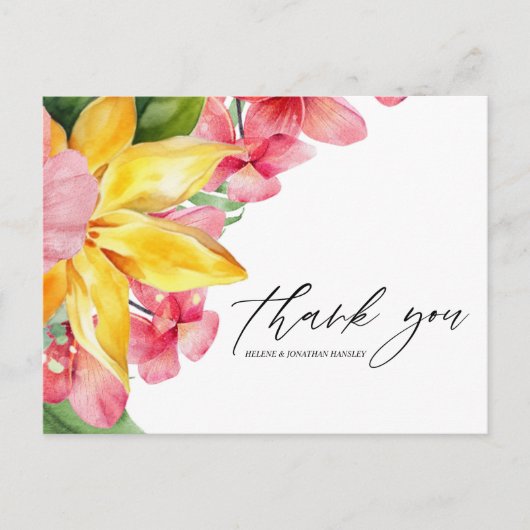 Bloemen Tropische Moderne Elegante Bestemming Brui Briefkaart (Voorkant)