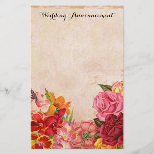  Bloemen Trouwaankondiging Scrapbook Briefpapier