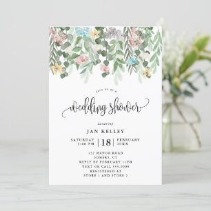 Bloemen Trouwdouche, Waterverf Cottage Flowers Kaart