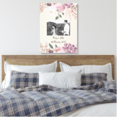 Bloemen Trouwfoto aangepaste tekst Canvas Afdruk (Insitu (Slaapkamer))