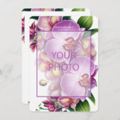 Bloemen Trouwfoto & QR-code Informatiekaartje (Voorkant / Achterkant)