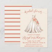 Bloemen trouwjurk, bruidsjurk, Vrijgezellenfeest Kaart (Voorkant / Achterkant)