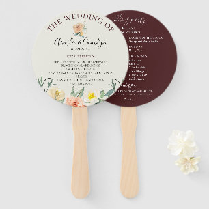 Bloemen Trouwprogramma Hand Fans Handwaaier