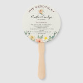 Bloemen Trouwprogramma Hand Fans Handwaaier (Voorkant)