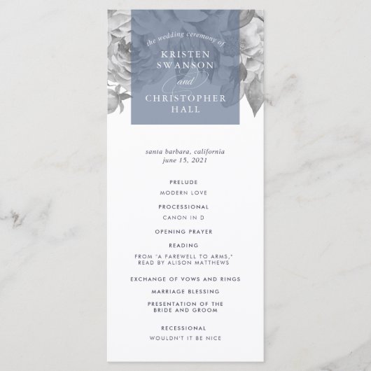 Bloemen Trouwprogramma | leisteen Programma (Voorkant)