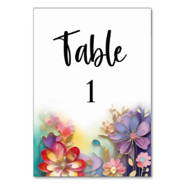 Bloemen trouwtafel nummer kaart