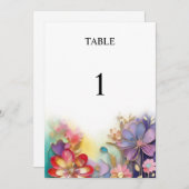 Bloemen trouwtafel nummer kaart (Voorkant / Achterkant)