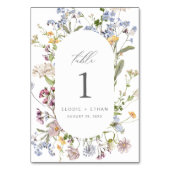 Bloemen Trouwtafel Nummer Kaart Wildflower Boho (Achterkant)