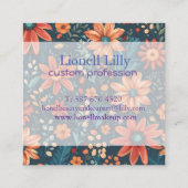 Bloemen Tuin Magic Vierkante Visitekaartje (Achterkant)