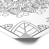 Bloemen Tuin Mandala Kleurplaat Poster (Hoek)