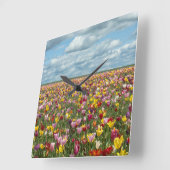 Bloemen | Tulpen Willamette Valley Oregon Vierkante Klok (Hoek)