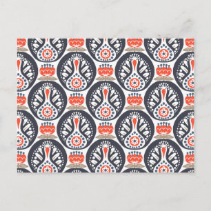 Bloemen Turkije Folk Art Patroon Feestdagenkaart