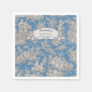 bloemen turquoise toile de jouy shower servet