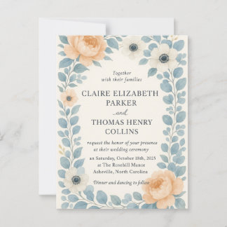  Bloemen Tweezijdige Huwelijksuitnodiging Briefkaart