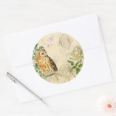 Bloemen  uil stickers met mooie rozen (Envelop)