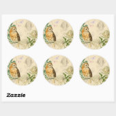 Bloemen  uil stickers met mooie rozen (Vel)