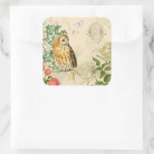 Bloemen  uil stickers met mooie rozen (Tas)