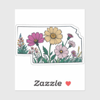 Bloemen uit Nebraska - Wilde Bloemen Nebraska Sticker