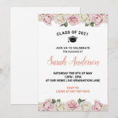 Bloemen uitnodiging voor afstudeerders Klas van 20 (Voorkant / Achterkant)