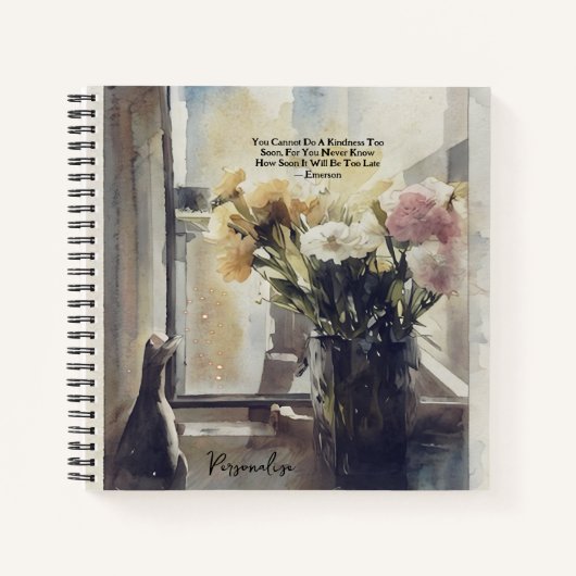 Bloemen Vaas Emerson Quote Journal Notitieboek (Voorkant)