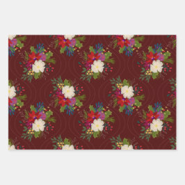 Bloemen Vakantie Boeket Cadeauverpakking Rood 3 Pa Inpakpapier Vel