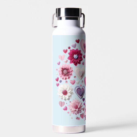 Bloemen Valentijnsdag blauw hart Mok Waterfles (Voorkant)