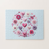 Bloemen Valentijnsdag hart Legpuzzel (Horizontaal)
